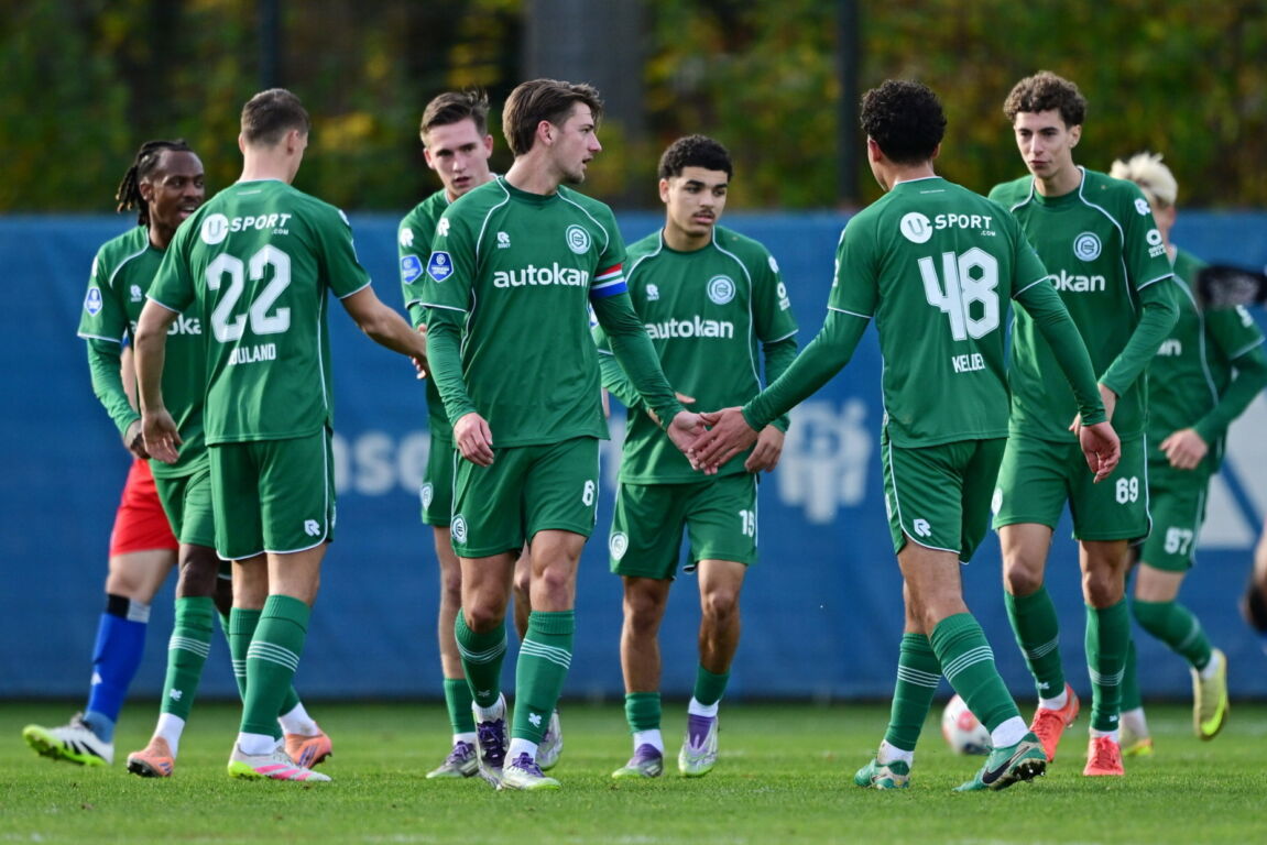 FC Groningen juicht na een treffer tegen Hamburger SV