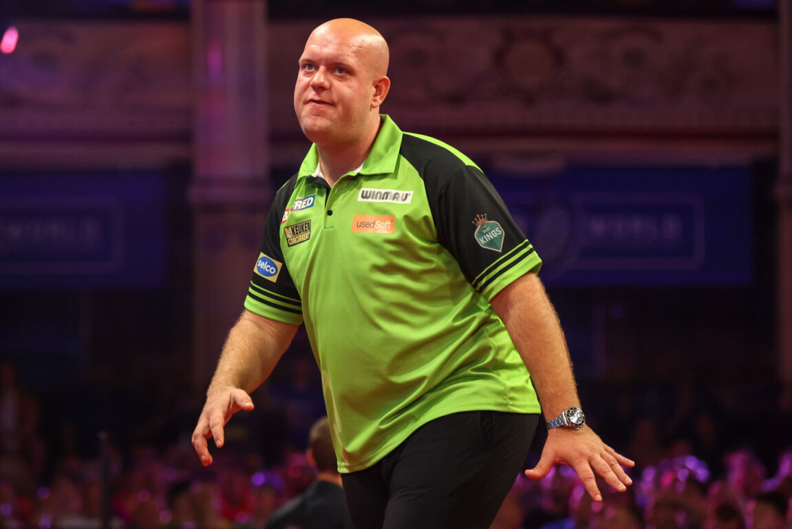Een balende Michael van Gerwen