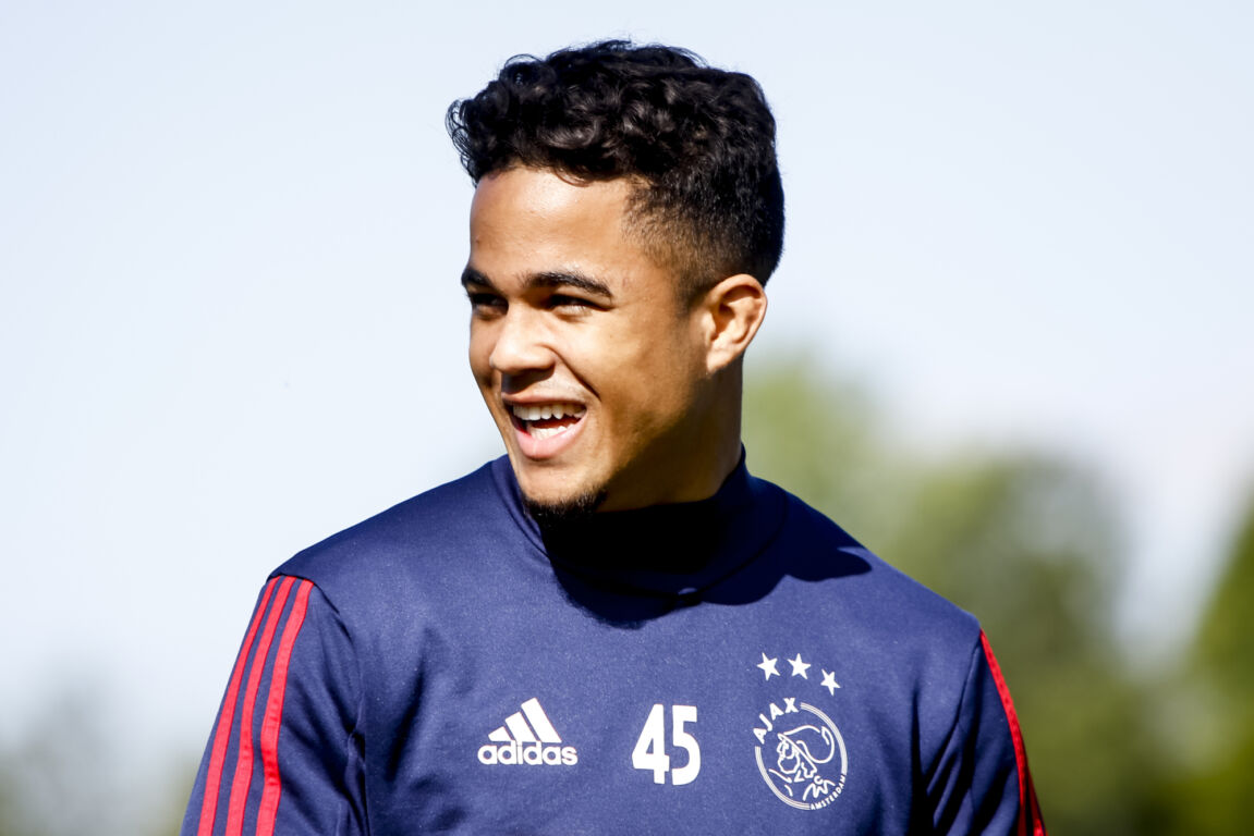 Justin Kluivert op de training van Ajax
