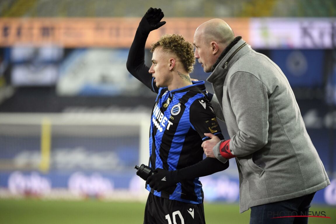 Clement met Lang tijdens Club Brugge-Antwerp FC