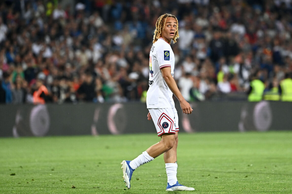 Xavi Simons tijdens duel van PSG met Montpellier