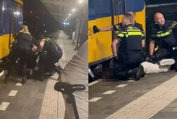Man flipt op het station