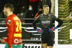 Kjell Scherpen in het doel bij KV Oostende