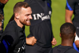 Vincent Janssen tijdens de training van Oranje