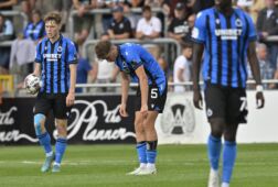 Balende Club Brugge-spelers tijdens de wedstrijd tegen Eupen