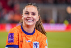 Lieke Martens bij haar afscheid