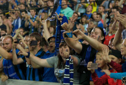 Club fans tijdens kampioenenviering tegen Anderlecht