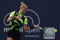 Arantxa Rus tijdens de Miami Open