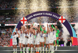 Engeland viert het behalen van de Europese titel