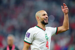 Sofyan Amrabat in actie voor Marokko