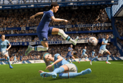 Een duel tussen Chelsea en Manchester City in FIFA 23
