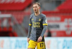 Fredrik Aursnes in het uitshirt van Feyenoord