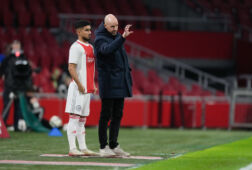 Naci Ünüvar met Ajax-trainer Erik ten Hag