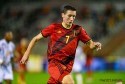 Hans Vanaken van Club Brugge in actie voor de Rode Duivels