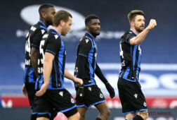 Brandon Mechele viert zijn winnende tegen Genk