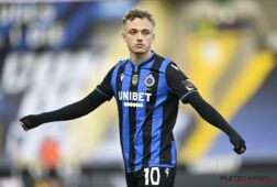 Noa Lang tijdens de thuiswedstrijd van Club Brugge tegen Zulte-Waregem