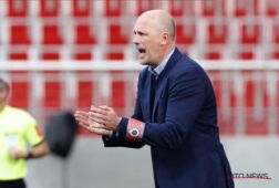 Philippe Clement tijdens het bezoek van Club aan Antwerp FC in mei