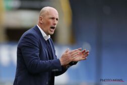 Club Brugge-coach Clement tijdens de thuiswedstrijd tegen Antwerp FC