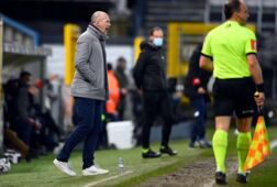 Clement, trainer van Club Brugge, tijdens het duel met Charleroi
