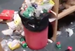 Een enorme bende in de Italiaanse kleedkamer
