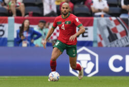 Sofyan Amrabat namens Marokko op het WK in Qatar