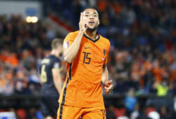 Arnaut Danjuma na zijn doelpunt tegen Gibraltar