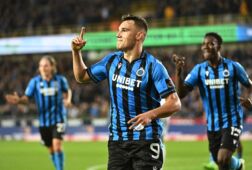 Jutgla viert een goal in Brugge