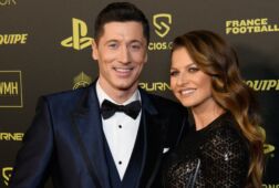Robert Lewandowski met zijn vrouw Anna