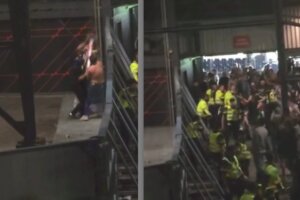 Fans Fenerbahçe gooien paal op Feyenoorders