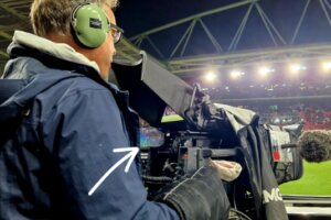 De cameraman tijdens AZ-PSV