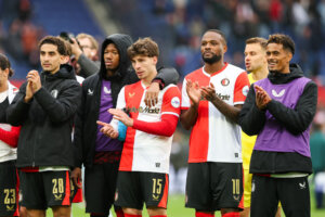 Feyenoord na de winst op FC Utrecht