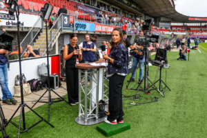 Aletha Leidelmeijer namens ESPN op Het Kasteel