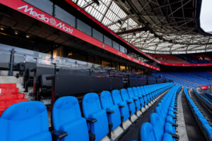 De nieuwe perstribune in De Kuip