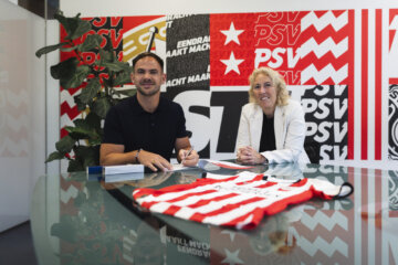 Marco Knirsch en Sandra Doreleijers bij PSV