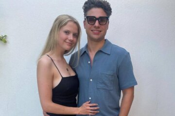 Noa Vahle met haar vriend Tim de Wild