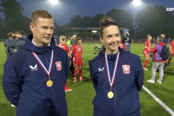 Joran Pot en Kirsten Bakker samen voor de camera van ESPN