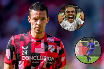 Nick Viergever. Inzet boven: Alonzo Engwanda. Inzet onder: Nunzio Engwanda