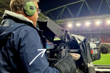 De cameraman tijdens AZ-PSV