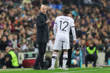 Erik ten Hag en Tyrell Malacia