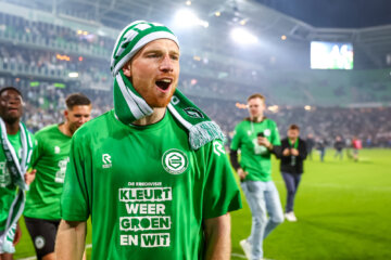 Romano Postema geniet van de promotie van FC Groningen