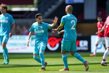 Othmane Boussaid juicht na zijn goal