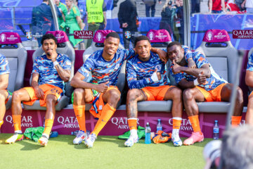 Ian Maatsen, Denzel Dumfries,, Steven Bergwijn en Brian Brobbey