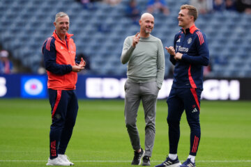 René Hake, Erik ten Hag en Darren Fletcher bij Manchester United