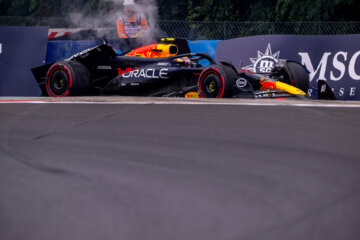 Sergio Pérez crasht in Hongarije