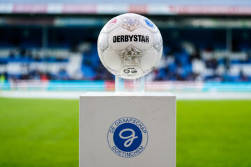 Het logo van De Graafschap in De Vijverberg