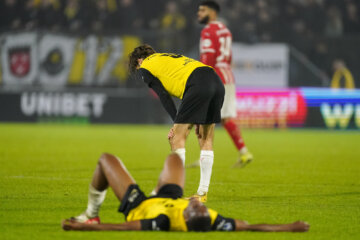 NAC Breda na de overwinning van PSV