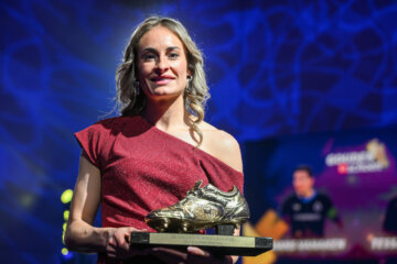 Tessa Wullaert met haar vijfde Gouden Schoen