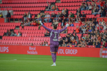 Nicky Evrard tijdens PSV - Ajax