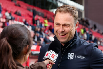 Robin Veldman voor de camera bij ESPN