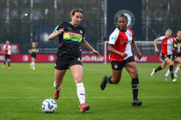 Renate Jansen (PSV) en Celainy Obispo (Feyenoord)